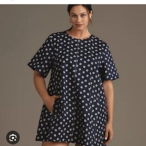 Maeve By Anthropologie Navy Floral Women's Size M Dress. Used Like New.